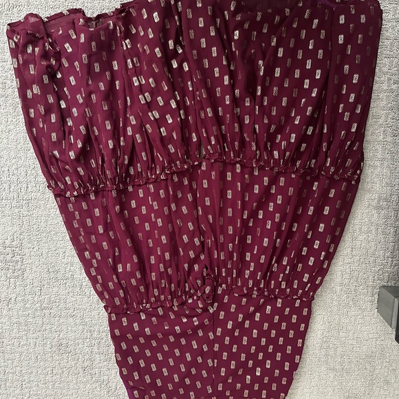 Maroon Burgundy tiered palazzo pants - Picture 3 of 4